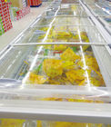 समुद्री भोजन सुपरमार्केट द्वीप फ्रीजर कांच दरवाजा फिसलने के साथ-20 ° C - 18 ° C