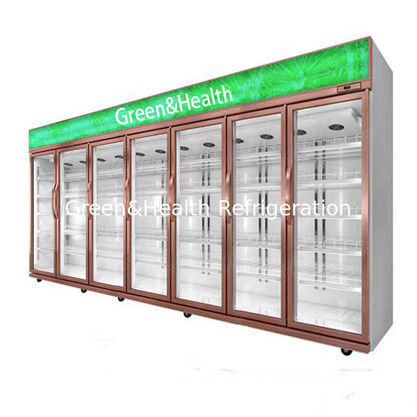 R134 ईमानदार सुपरमार्केट वाणिज्यिक ग्लास दरवाजा रेफ्रिजरेटर