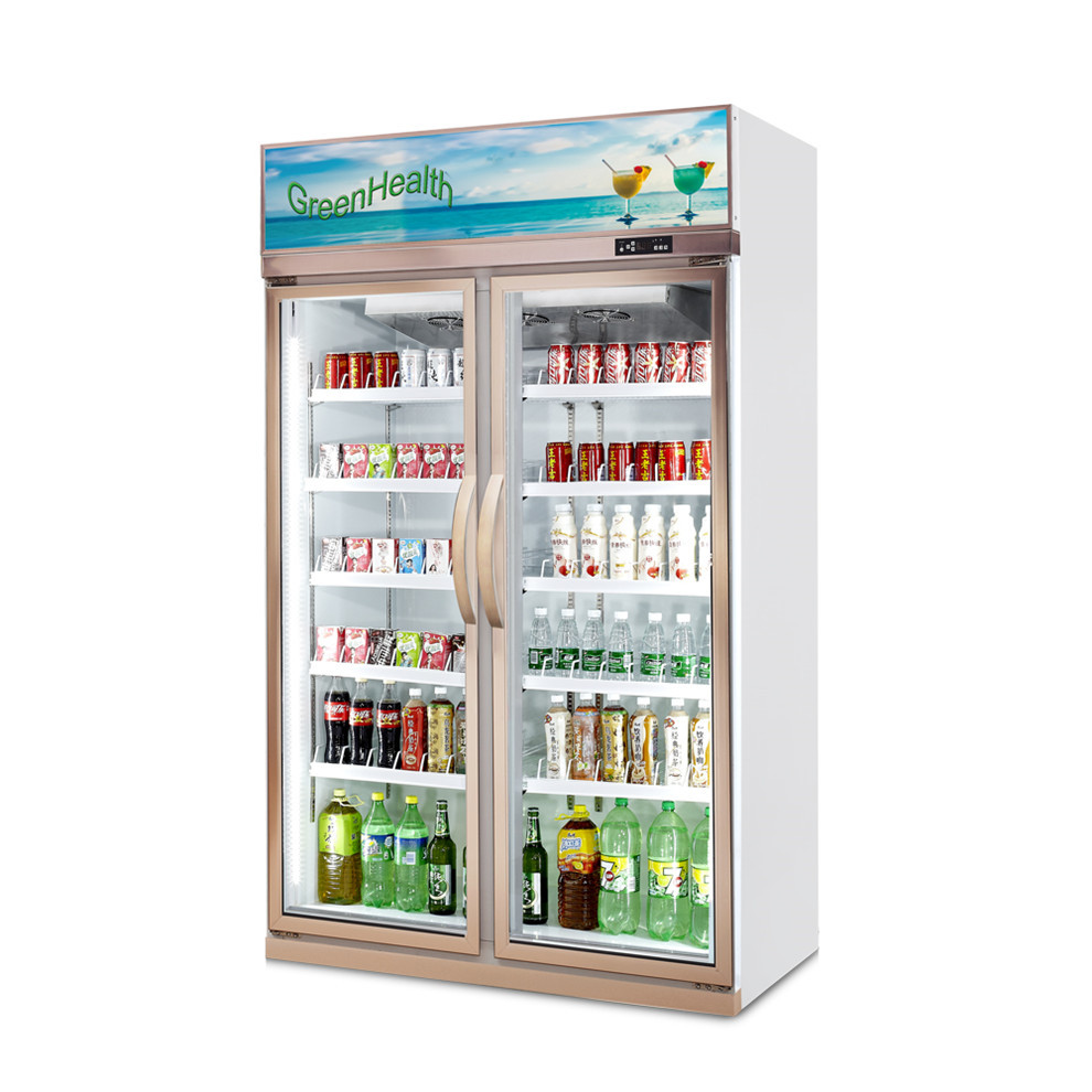 पेय कूलर ग्लास दरवाजा ईमानदार शोकेस फ्रीजर / सुपरमार्केट रेफ्रिजरेटर