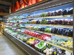 फलों और सब्जियों के लिए ऊर्जा की बचत के लिए फ्रंट मल्टीडेक ओपन डिस्प्ले चिलर