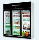 हीटर के साथ सुपरमार्केट के लिए स्वचालित डिफ्रॉस्ट वाणिज्यिक ग्लास दरवाजा पेय कूलर