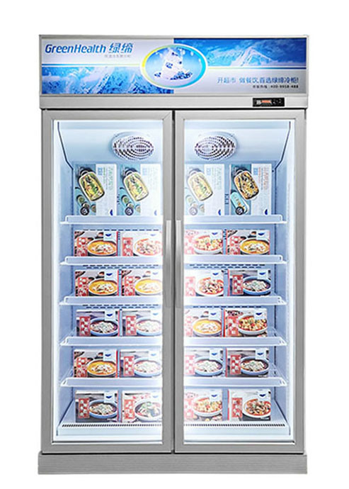 कांच के दरवाजे के साथ वाणिज्यिक सुपरमार्केट आइसक्रीम जिलेटो डिस्प्ले फ्रीजर