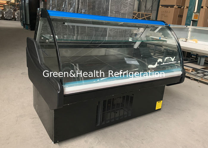 वाणिज्यिक 100 लीटर क्षमता वाला डिली डिस्प्ले रेफ्रिजरेटर सामने फ्लिप-अप ग्लास डोर और एलईडी लाइटिंग 6500K के साथ