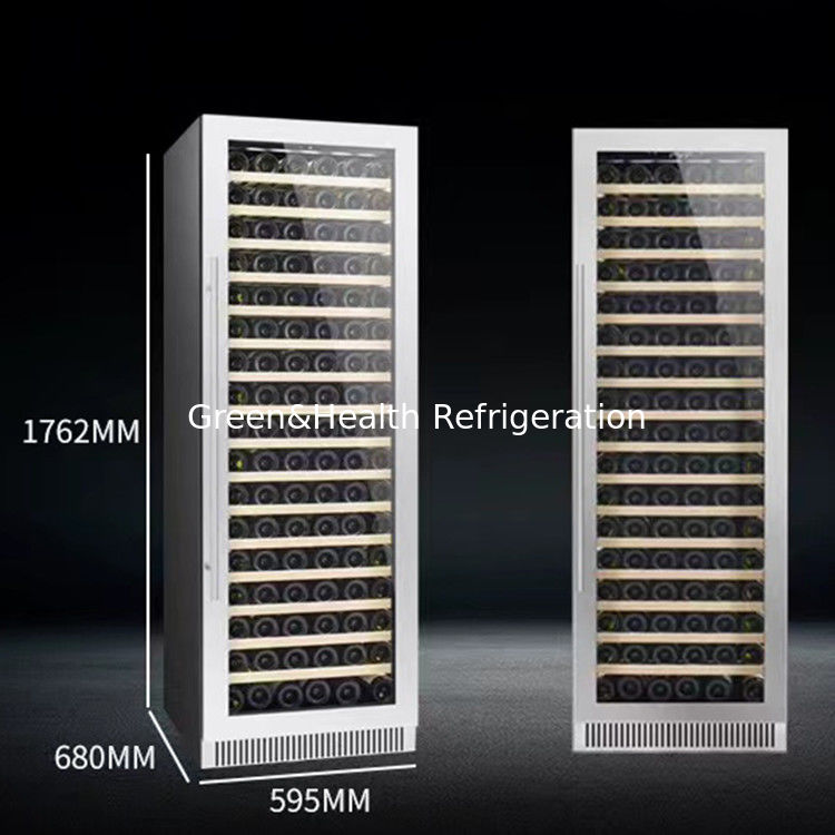 ईटीएल प्रमाणपत्र फैन कूलिंग लो ई ग्लास वाइन कैबिनेट फ्रिज तापमान सीमा 4 से 22°C के साथ