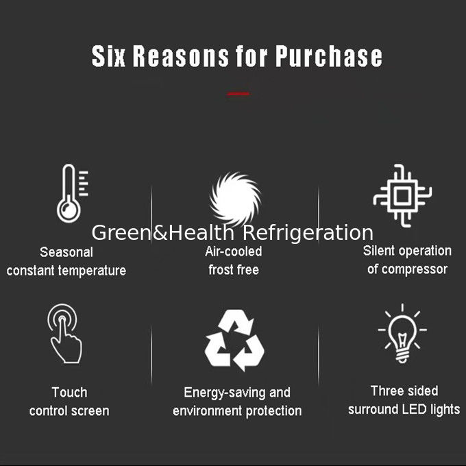 ईटीएल प्रमाणपत्र 360° वायुवीजन वाइन रेफ्रिजरेटर 418L 220V 50HZ स्वचालित डीफ्रॉस्ट सिस्टम के साथ