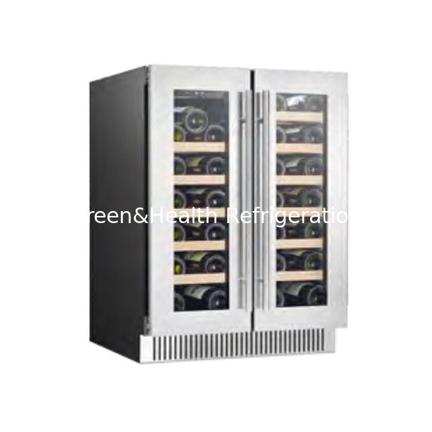 ईटीएल प्रमाण पत्र स्थान बचत दोहरे क्षेत्र स्टेनलेस स्टील रेफ्रिजरेटर वाइन बीयर भंडारण के लिए