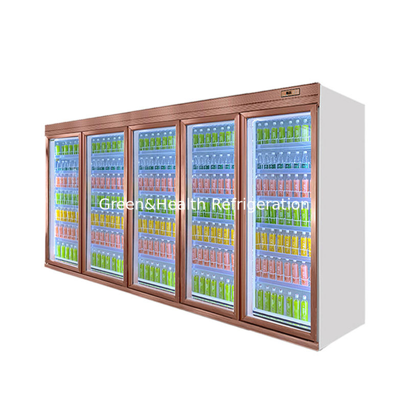 5 लेयर एडजस्टेबल शेल्फ ग्लास डोर बेवरेज चिलर, फैन कूलिंग सिस्टम और कस्टमाइज़ेबल वॉल्यूम के साथ