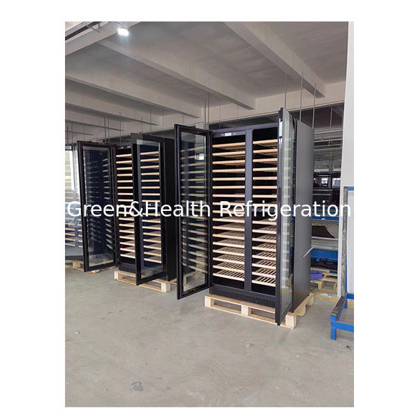 ईटीएल प्रमाण पत्र एकल/डबल डोर बीच लकड़ी शेल्फ ग्लास डोर लाल शराब भंडारण फ्रीजर