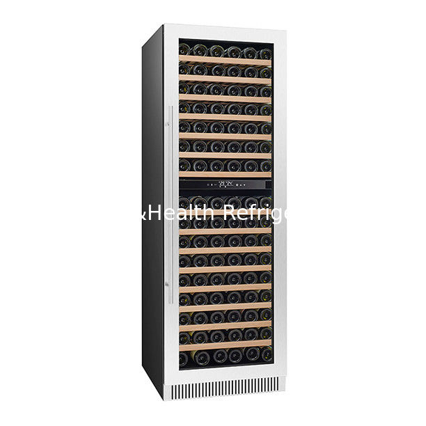 ईटीएल प्रमाणपत्र 326 इकाइयां दो ग्लास दरवाजे के साथ सुसज्जित तीन स्वतंत्र तापमान वाइन कूलर
