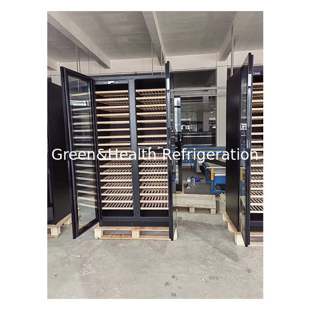 ईटीएल सर्टिफिकेट ब्लैक मल्टी-लेयर बीच वुड शेल्फ वाइन स्टोरेज शोकेस उच्च गुणवत्ता वाले कूलर