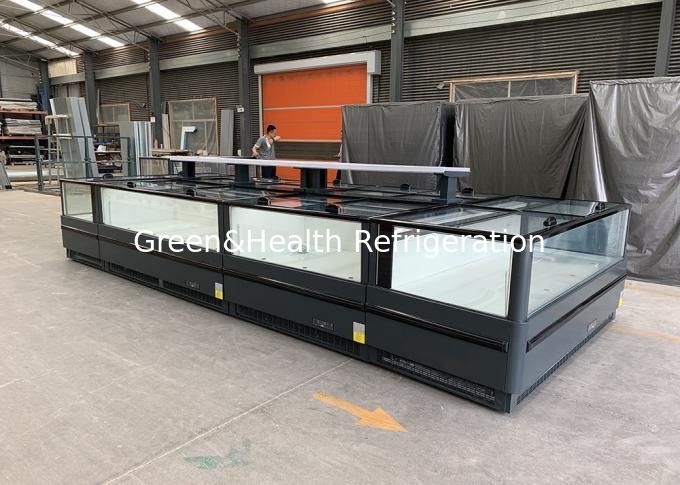 जमे हुए खाद्य पदार्थ मर्चेंडाइजिंग कैबिनेट प्लग-इन द्वीप फ्रीजर सुपरमार्केट प्लग-इन फ्रीजर