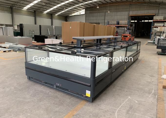 जमे हुए खाद्य पदार्थ मर्चेंडाइजिंग कैबिनेट प्लग-इन द्वीप फ्रीजर सुपरमार्केट प्लग-इन फ्रीजर