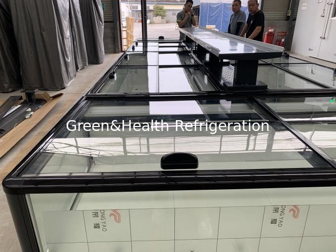 जमे हुए खाद्य पदार्थ मर्चेंडाइजिंग कैबिनेट प्लग-इन द्वीप फ्रीजर सुपरमार्केट प्लग-इन फ्रीजर