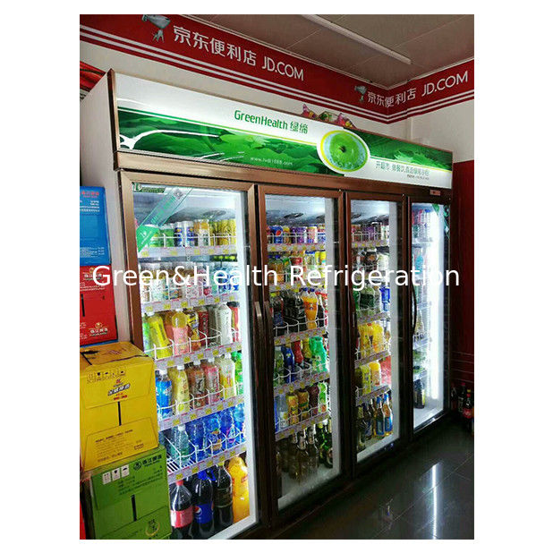 वाणिज्यिक सुपरमार्केट / स्टोर तीन ग्लास दरवाजे अर्थव्यवस्था रेफ्रिजरेटर डिस्प्ले फ्रीजर