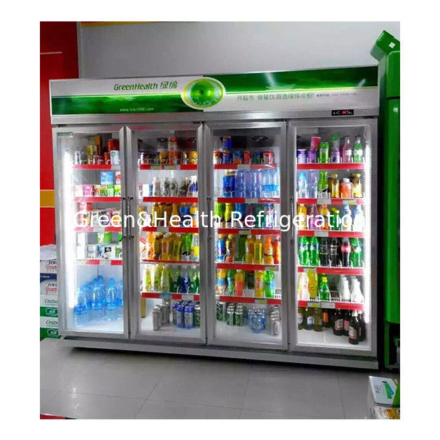 वाणिज्यिक सुपरमार्केट / स्टोर तीन ग्लास दरवाजे अर्थव्यवस्था रेफ्रिजरेटर डिस्प्ले फ्रीजर