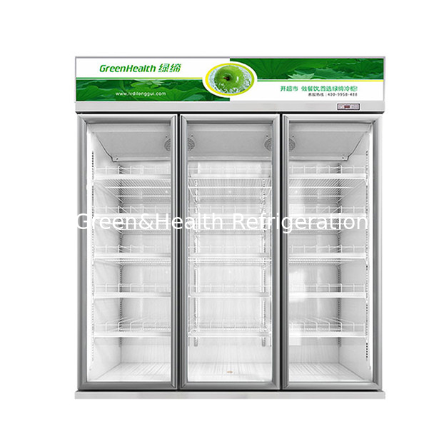 Commercial Supermarket / Store Two Glass Doors Economy Refrigerator Display Fridge