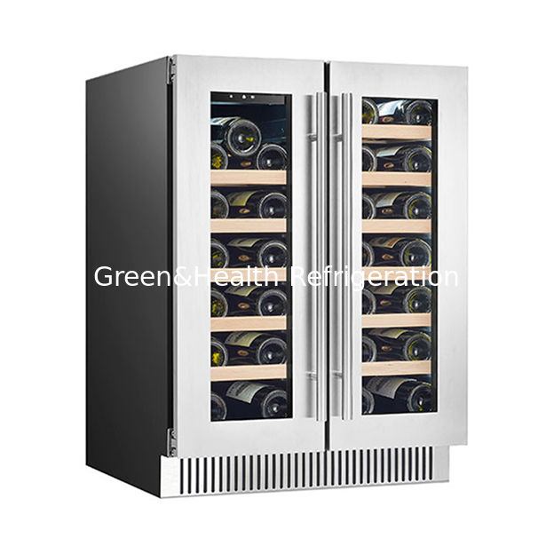 ईटीएल प्रमाण पत्र कारखाना प्रत्यक्ष बिक्री 68 बोतलें ओक लेमिनेट रेड वाइन रेफ्रिजरेटेड डिस्प्ले रेड वाइन फ्रीजर