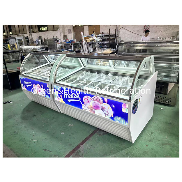 आइसक्रीम दुकानें/सुपरमार्केट आइसक्रीम डिस्प्ले रेफ्रिजरेटर प्रदर्शित करने के लिए भंडारण रेफ्रिजरेटर का उपयोग करते हैं