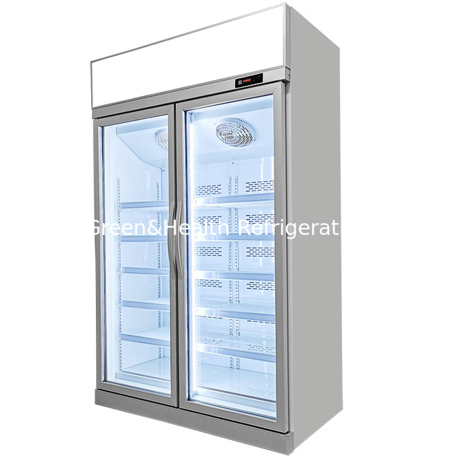 Supermarket/Store Commercial Two Glass Door Storage Freezer Display Fridge