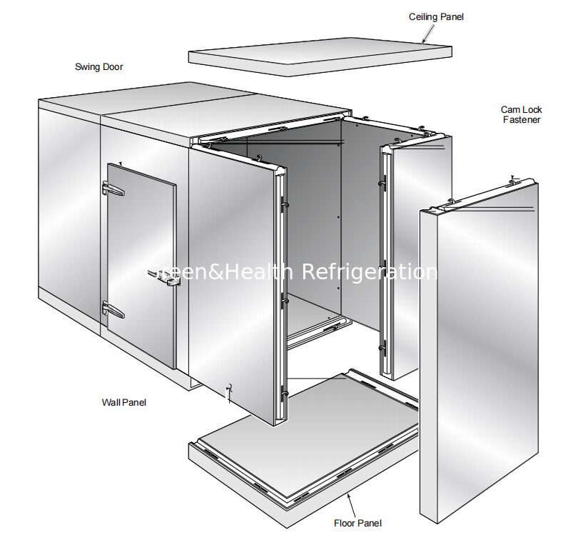 शीत भंडारण कक्ष ताला और कुंजी से सुसज्जित प्रशीतित शीत कक्ष में चलना