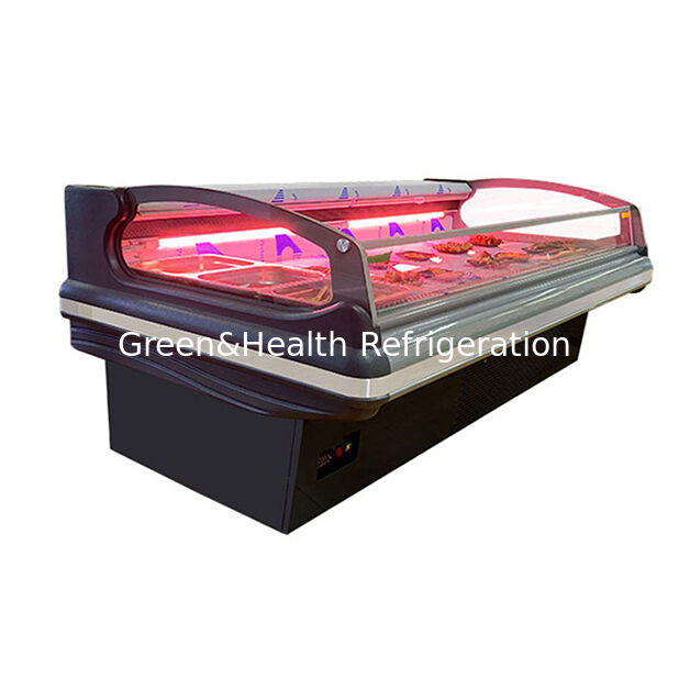 Horizontal High-Quality Semi-Open European Style Fresh Meat Refrigerator Display Freezer