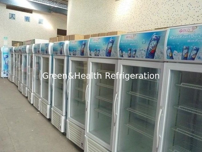 ग्लास दरवाजे के साथ खुदरा स्टोर के लिए ईमानदार वाणिज्यिक ठंडा पेय पेय कूलर