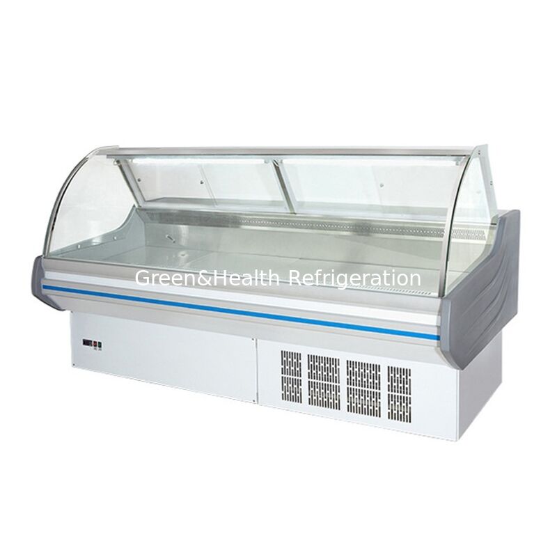 वाणिज्यिक क्षैतिज फ्लिप टॉप स्टेनलेस स्टील निर्माण में एलईडी लाइट और वेंटिलेटर शीतलन के साथ पका हुआ भोजन डिस्प्ले रेफ्रिजरेटर