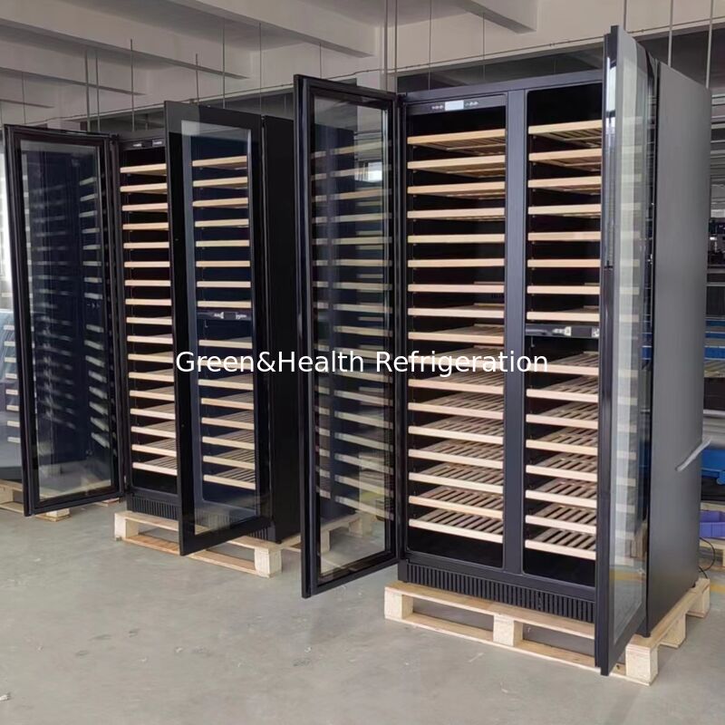Dual Zone Wine Cooler with Beech Wood Shelves and 316 Bottle Capacity for Commercial Use