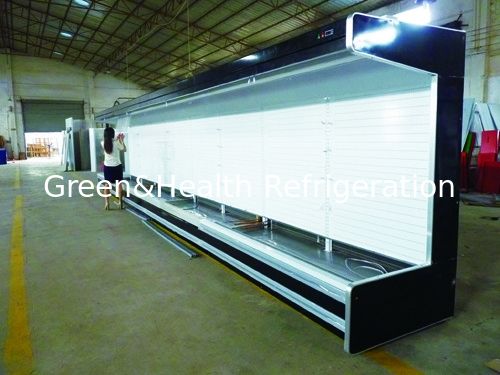 सुपरमार्केट 220V 50HZ के लिए फैन कूलिंग वेजिटेबल फ्रूट मल्टीडेक ओपन चिलर