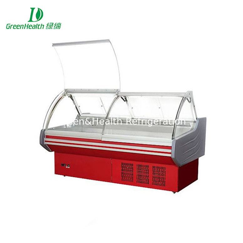 सुपरमार्केट डेली डिस्प्ले फ्रिज कसाई फ्रिज उपकरण फ्लिप ग्लास ग्लास के साथ