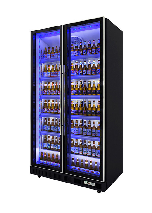 ब्लैक बॉडी कमर्शियल ईमानदार फ्रीजर पेय रेफ्रिजरेटर पांच परत अलमारियों के साथ