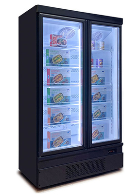 खाद्य संरक्षण के लिए काला रंग 1 2 3 ग्लास दरवाजा फ्रीजर सुपरमार्केट रेफ्रिजरेटर