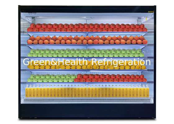 2.5 मीटर कमर्शियल अपराइट ओपन डिस्प्ले चिलर डुअल एयर चैनल सिस्टम