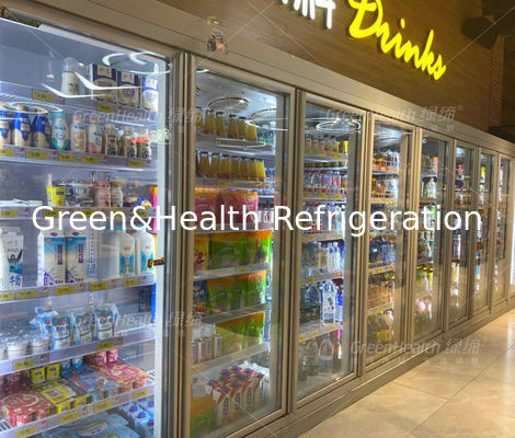 फैशनेबल सुपरमार्केट ग्लास दरवाजा वाणिज्यिक पेय रेफ्रिजरेटर बीयर कूलर
