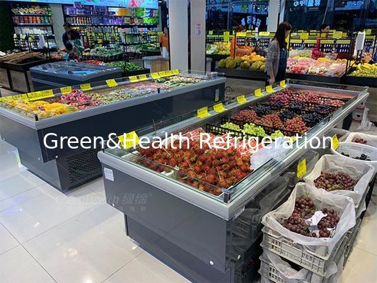 शीर्ष खुले प्रकार का प्रदर्शन वाणिज्यिक क्षैतिज फल और सब्जी चिलर