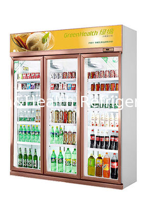 सुपरमार्केट बेवरेज डिस्प्ले चिलर सेल्फ रिबाउंड ग्लास डोर के साथ