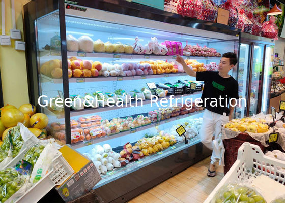 दुकान के लिए 3600W कम शोर वाणिज्यिक प्रदर्शन फ्रीजर मल्टीडेक ओपन ड्रिंक्स मिल्क डिस्प्ले फ्रिज