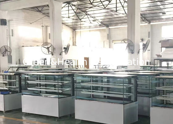 रंग केक प्रदर्शन चिलर अनुकूलित करें R134a फ्रिज प्रशीतित शोकेस