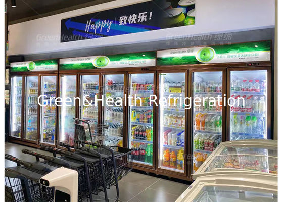 1000L स्टैंड बैक बार कूलर ऊर्ध्वाधर डिस्प्ले रेफ्रिजरेटर बियर पेय ठंडा के लिए समायोज्य शेल्फ