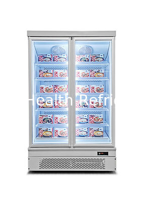 R134a वाणिज्यिक सुपरमार्केट उपकरण नीचे माउंट वर्टिकल फ्रीज़र हेलेडर