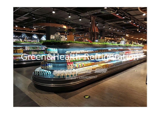 वाणिज्यिक मल्टी डेक गोल द्वीप ओपन फ्रीजर रेफ्रिजरेटर सुपरमार्केट के लिए