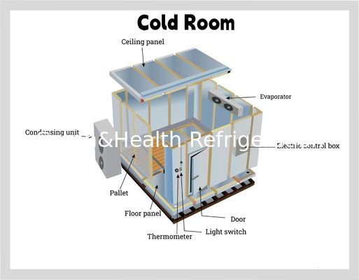 पीयू पैनल खाद्य शीत भंडारण कक्ष रेस्तरां वाणिज्यिक रसोईघर वॉक इन फ्रीजर
