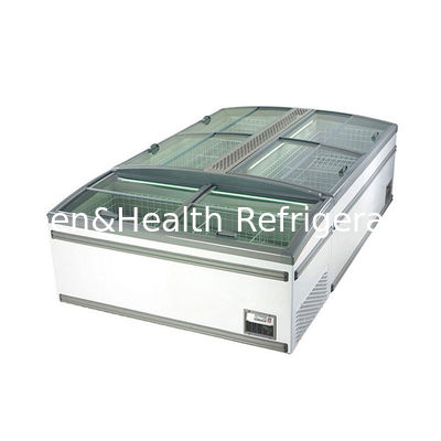 सीई आरओएचएस वाणिज्यिक प्रदर्शन फ्रीजर सुपरमार्केट घुमावदार कांच दरवाजा रेफ्रिजरेटर