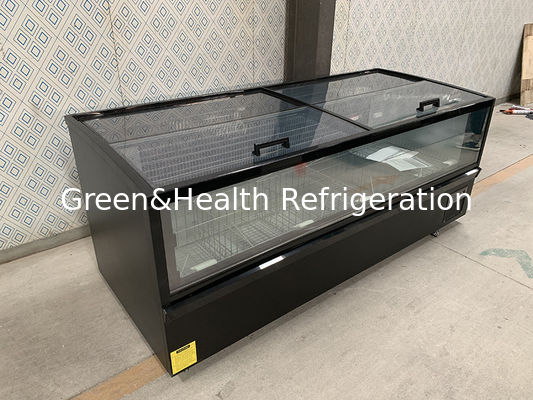 फैक्टरी प्रत्यक्ष बिक्री वाणिज्यिक क्षैतिज बड़े भंडारण प्रदर्शन कमोडिटी द्वीप कैबिनेट