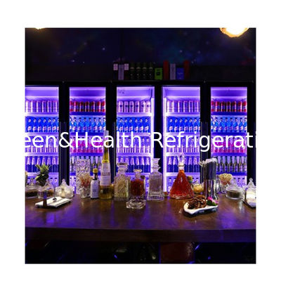 2/3 दरवाजे बहु परिवर्तनशील रंग पेय शराब पेय रेफ्रिजरेटेड प्रदर्शन कैबिनेट