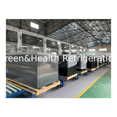 फैक्टरी प्रत्यक्ष बिक्री अर्ध खुला स्लाइडिंग दरवाजा ग्लास स्टेनलेस स्टील जमे हुए सामान भंडारण द्वीप कैबिनेट फ्रीजर