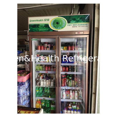 वाणिज्यिक सुपरमार्केट / स्टोर दो / तीन ग्लास दरवाजे अर्थव्यवस्था रेफ्रिजरेटर डिस्प्ले रेफ्रिजरेटर