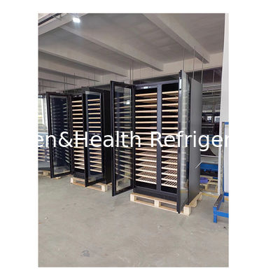 ईटीएल सर्टिफिकेट ब्लैक मल्टी-लेयर बीच वुड शेल्फ वाइन स्टोरेज शोकेस उच्च गुणवत्ता वाले कूलर