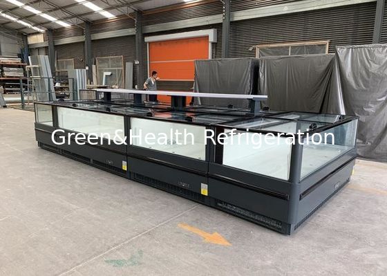 जमे हुए खाद्य पदार्थ मर्चेंडाइजिंग कैबिनेट प्लग-इन द्वीप फ्रीजर सुपरमार्केट प्लग-इन फ्रीजर
