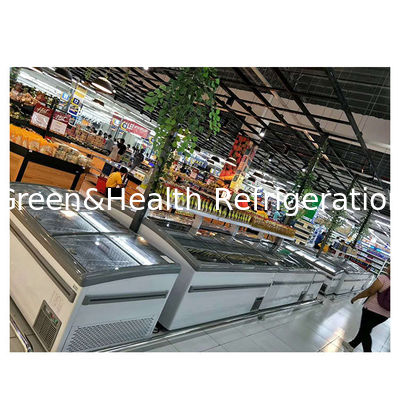 वाणिज्यिक क्षैतिज फ्रीजर / मीटबॉल भंडारण प्रदर्शन द्वीप कैबिनेट फ्रीजर